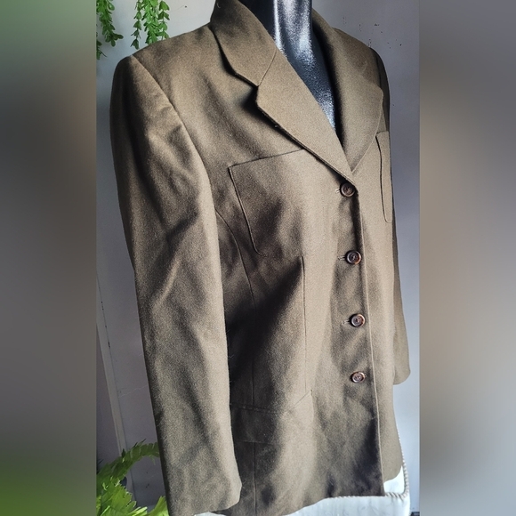 Amanda Smith Light Brown 100% Wool Blazer 10 - Picture 2 of 7